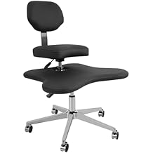 Meditation Chair, Criss Cross Chair with Wheels Ergonomic Mobile Cross Legged Desk Chair with Lumbar Support & Adjustable Stool Kneeling Yoga Desk Chair Load 286.6 lbs (Black)