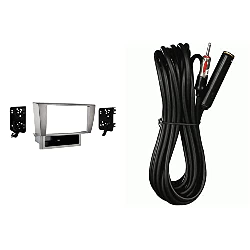 Metra Electronics 95-8160G Lexus 2001-2006 LS430 Double DIN Dash Kit Gray & Metra 44-EC204 204-Inch Antenna Extension Cable