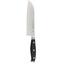 Henckels Forged Premio Hollow Edge Santoku Knife, 7-inch, Black/Stainless Steel