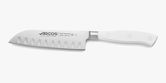 Arcos Series Riviera Blanc - Santoku Knife - Blade Nitrum Forged Stainless Steel 140 mm (5.11 inches) - Handle Polyoxymethylene (POM) White Color