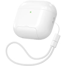AirPods 4 Case with Free Cleaning Pen (HaloLock) Shockproof Cover, Anti-Slip Adjustable Kickstand, Anti-Fingerprint Coating & Precision, Full Drop Protection Cover with Lanyard, White