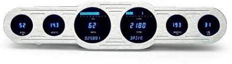 Dakota Digital VFD3-CNTR-6-Z Universal 4" x 18" Street Rod Panel 6 Gauge Digital Instrument System
