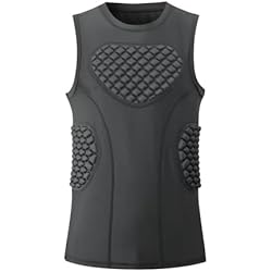 Sports Impact Protective Compression Padded Shirt for Football, Baseball, Rugby