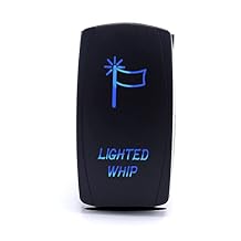 Dasen 5Pin Laser Lighted Whip Rocker Switch On-Off LED Light 20A 12V, Blue Compatible with SUV,ATV,UTV,Motorcycle,Truck