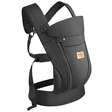 Baby Sling Carrier for Newborn to Toddler, Easy Wearing Adjustable Ice Silk Breathable Soft Kangaroo Wrap Carrier, Ergonomic Front&Back Chest Holder for New Mom Dad - Babies 6-35 lbs(Black)