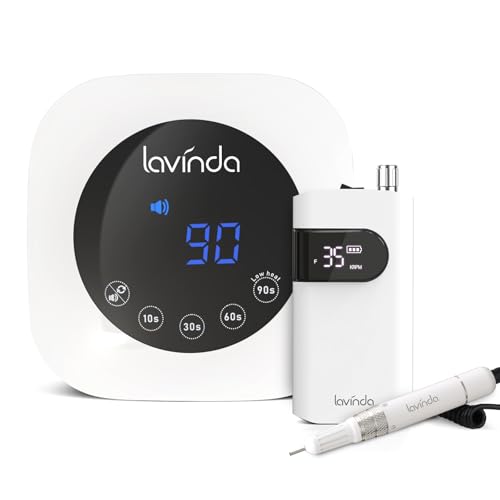 Lavinda UV LED Nail Lamp, Cordless Nail Lamp 54W UV Light for Gel Nails & Professional Nail Drill Machine, 35000RPM Electric Nail File