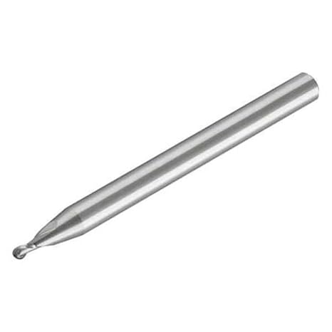 Micro 100 BMR-020-2 Ball End Mill, .020" Cutter Dia, .060" LOC, 2 Fl, 1/8" Shank Dia, 1-1/2" OAL, Uncoated