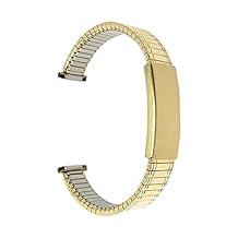 Bandini Stainless Steel Stretch Watch Band, Straight End, Metal Expansion Strap, Adjustable Length - Silver, Gold and Silver/Gold Tone - 18mm, 19mm, 20mm, 21mm, 22mm