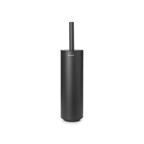 Brabantia Mindset Toilet Brush & Holder (Mineral Infinite Gray) Silicone Toilet Bowl Rim Cleaner, Wall Mountable, Discrete Holder, Removable Inner Holder
