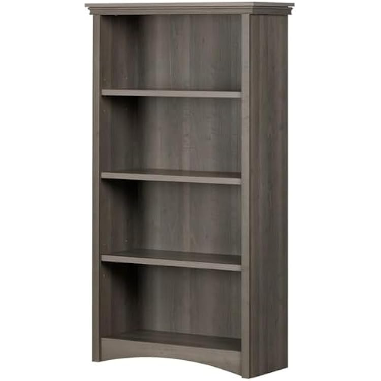 South Shore Artwork 4-Shelf Bookcase, Gray Maple