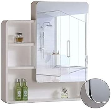 Bathroom Mirror Cabinet, Bathroom Cabinet Wall Mounted for Home or Hotel, Bathroom Cabinet Wall-Mounted Mirror Cabinet Combination Wall-Mounted Oak Mi, 70*14*80cm, White