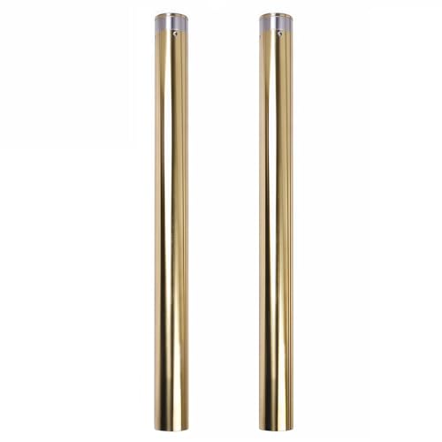 2x Gold Brake Suspension Fork Inner Tubes Pipes - Compatible with Harley-Davidson Electra Glide, Street Glide, Road Glide, Road King 2014-2022 - Replace 45500113