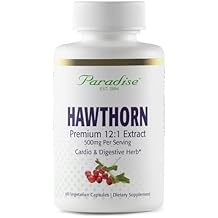 Paradise Herbs Hawthorn Berry, Active Whole Spectrum Extract, Super Potent, Ultra Pure, Vegan, Non-GMO, Gluten Free, 60 Vegetarian Capsules