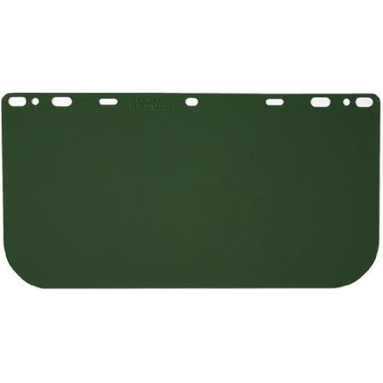 MCR Safety 181541 Safety Face Shield, Universal Impact Universal Resistant Polycarbonate Material, Medium Green, 8-Inch x 15.375-Inch, 0.040-Inch Thick