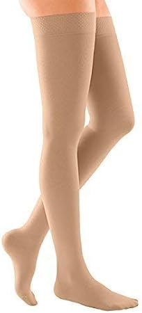 medi Duomed Soft (BS CCL 1) Compression Stockings Thigh Length with Silicone topband Closed Toe Beige Small