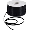 TONIFUL 18 Inch x 200 Yards Black Thin Solid Satin Ribbon Giant Spool Double Face Ribbons for Crafts Hanging Tags Invitation Card Balloons Bouquet Hair Gift Wrapping Party Decoration