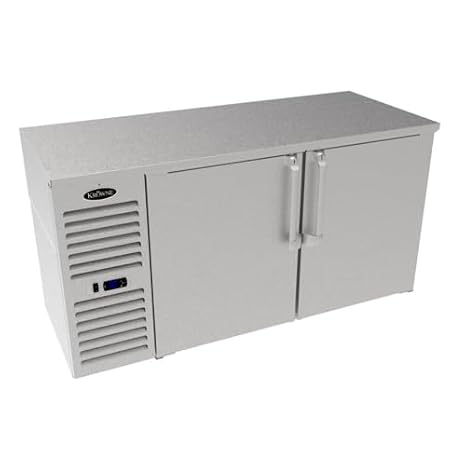 FSE 373-KR-LS60, Refrigerated Low-Profile Back Bar Storage Cabinet, Two-Section, 60" W x 24" D, Side Mounted Self-Contained Refrigeration, 30F to 40F, 2 Hinged Doors with Locks