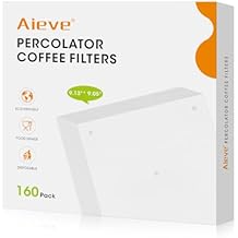 Aieve Percolator Coffee Filters, Wrap Around Coffee Filters for Percolator Coffee Pot Electric,9 x 9 Inch (160 Count)