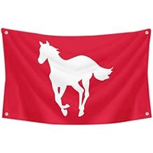 White Pony Flag Alternative metal band Banner Tapestry College Decor 3x5 Feet Indoor Outdoor Poster (Red)