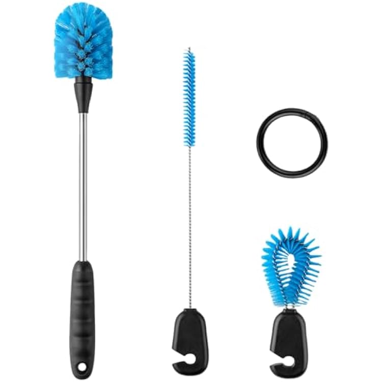 Bottle Brush Cleaner with Straw Brush, 3-in-1 Long Handle Water Bottle Cleaner Brush Set, Cleaning for Narrow Neck Bottles, Sport Bottles, Baby Bottles, Tumblers Mugs, Straw Lids and Straws