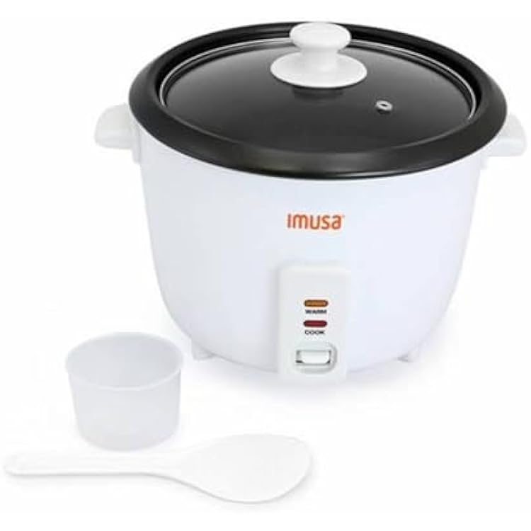 IMUSA USA GAU-00012 Electric NonStick Rice Cooker 5-Cup Uncooked 10-Cup Cooked, White