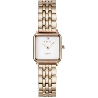 Obaku Ladies IP Diamond Marker Pattern dial mesh Watch