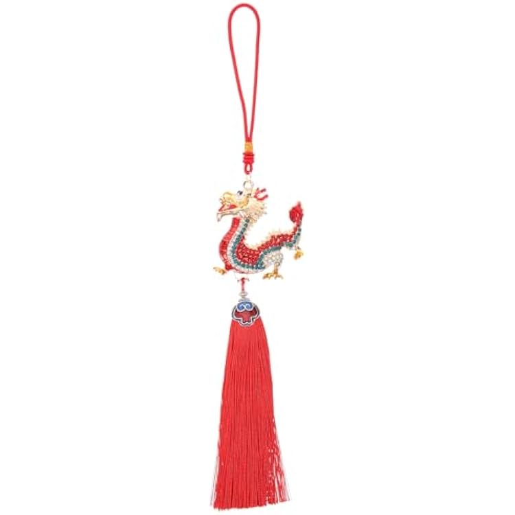 LIFKOME Car Hanging Ornament Dragon Pendant 11.02In Rearview Mirror Decoration Chinese Zodiac Charm Year of the Dragon Car Accessory