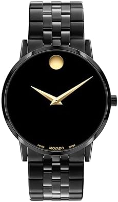 Movado Museum Classic Mens Swiss Quartz Watch - Stainless Steel, Link Bracelet - Water Resistance 3ATM30 Meters - Classic Luxury Timepiece - Gift for Him - 40mm