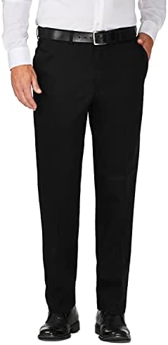 Haggar Mens Work to Weekend Hidden Expandable Waist Classic Fit Flat Front Pant