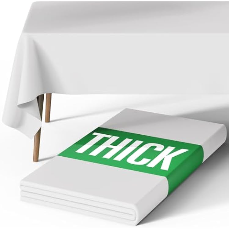 Pureegg Rectangle Table Cloth 60 x 102 Durable Polyester Tablecloth Offers Reusable & Washable Protection, Ideal for Outdoor Party, Picnic, Wedding, Banquet and Birthday, 1 Pack, White