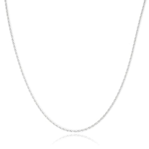 nometo Solid 925 Sterling Silver Box Chain Rope Chain Lobster Clasp Silver Chain for Men Silver Necklace Chain for Women 16142022242630 Inches