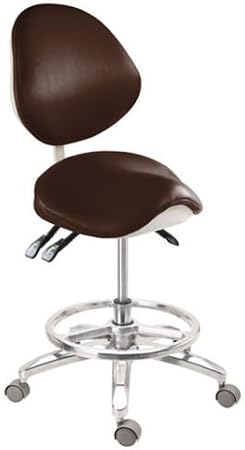 Super Dental Mobile Chair Saddle Doctors Stool PU Leather with Circle