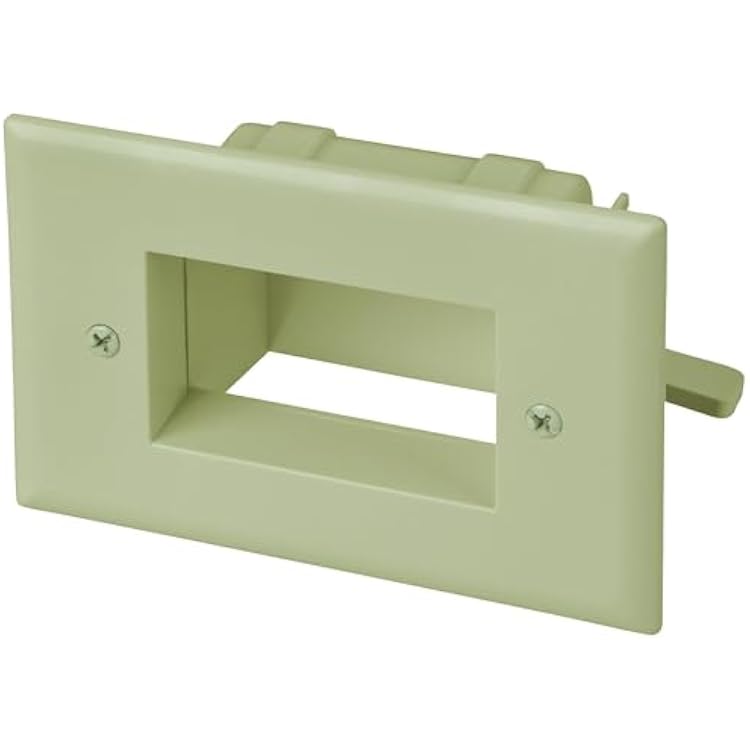 DATACOMM Electronics 45-0008-IV Easy Mount Recessed Low Voltage Cable Plate - Ivory