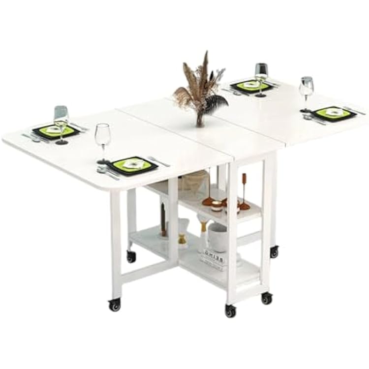 Dining Table Foldable,Space-Saving, Multifunctional Folding Table for Kitchen, Office, or Dining Room, Portable, Durable, and Easy to AssembleWhite,120  70cm