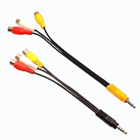 3.5mm to 3RCA Input Adapter Cable, Video AV Component Adapter Cable Replacement, 3.5mm Mini 1/8" TRS Stereo Male to 3 RCA Female Jack Adapter Cord 23CM/9in