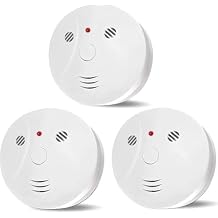 3 Pack Smoke Detector Fire Alarms Battery Operated with Photoelectric Sensor and Silence Button, Travel Portable