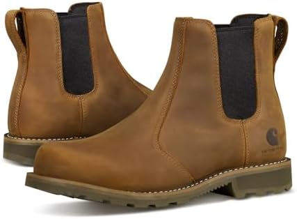 Carhartt Womens Frontier Soft-Toe Chelsea Work Boot Water Resistant, Slip-Resistant Rubber Outsole, Cushioned Footbed