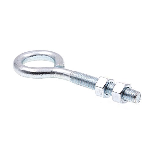 Prime-Line 9066972 Eye Bolts with Nuts, 12 in.-13 x 6 in., Zinc Plated Steel 10 Pack