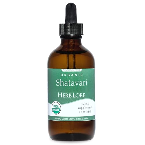 Herb Lore Organic Shatavari Root Extract Tincture - Liquid Shatavari Drops Asparagus Racemosus for Lactation and Wellness Support - Alcohol Free 4 fl oz