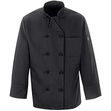 Chef Designs Men's Spun Poly Black Chef Coat