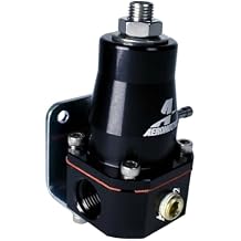 Aeromotive EFI Fuel Pressure Regulator - Adjustable 40-75 PSI, Bypass Return Style, ORB-06 Inlet Ports, 1/8" NPT Gauge Port & Vacuum Boost Reference, Compact Performance for Car Engines, Black - 13136