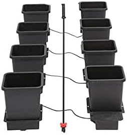 AutoPot 8 Pot System with NO Flexi Tank (3.9 gal pots) Self-Watering Gravity-Fed Hydroponic Indoor System, Black