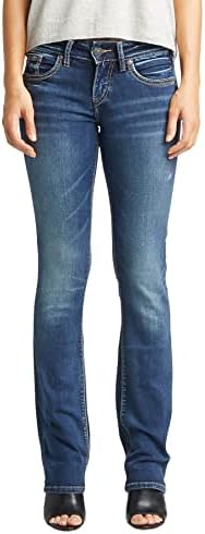 Silver Jeans Co. Women's Suki Mid Rise Curvy Fit Slim Bootcut Jeans