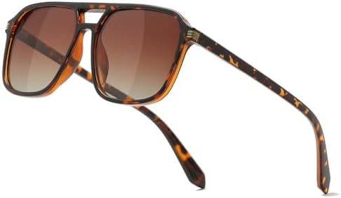 Retro Aviator Sunglasses for Women Men,Trendy Rectangle Womens Mens Shades Sun Glasses UV400 Protection