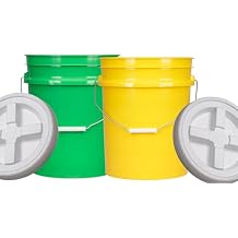 House Naturals 5 Gal Food Grade Bucket Pail with Lid, BPA Free, Made in USA, (Pack of 2)
