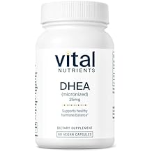 Vital Nutrients DHEA 25mg - Vegan Micronized DHEA Supplement for Women & Men - Supports Hormone Balance - Supports Healthy Metabolism of Sugar & Minerals - Gluten, Dairy, Soy Free - 60 Capsules