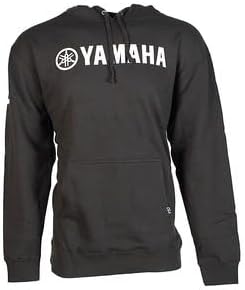 Yamaha Hooded Sweatshirt Cotton Polyblended Classic Hoodie Powersports Motorcycle ATV UTV Kangaroo Pocket and Drawstring Hood - Team Black, Size: Medium