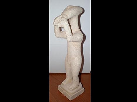 Estia Creations Cycladic Figurine - Keros Flute Player - Ancient Greek Art