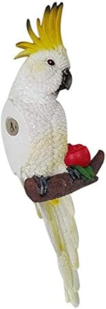 White Wall Hook Parrot Sculpture - Resin, 100% Resin, Decorative, Wall Mount, Holder, Towel