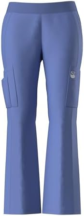 Womens Stretch Flare Leg Scrubs Pants Full Elastic Waistband Stretch Fabric,Medical Uniforms Pants with Multiple Pockets